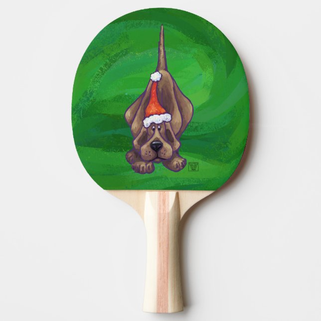 Weihnachten des Hundes auf Grün Tischtennis Schläger (Vorderseite)