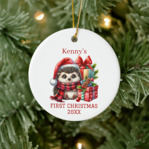 Weihnachten des Igels Keramik Ornament