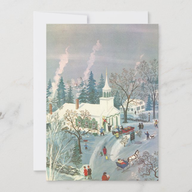 Weihnachten des Jahrgangs, Menschen gehen in die K (Vorderseite)