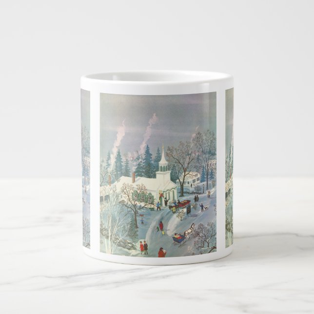 Weihnachten des Jahrgangs, Menschen gehen in die K Jumbo-Tasse (Vorderseite)