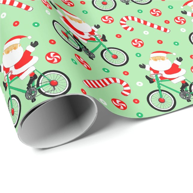 Weihnachten des Kreativen Radfahrers Geschenkpapier (Rolleneckpunkt)