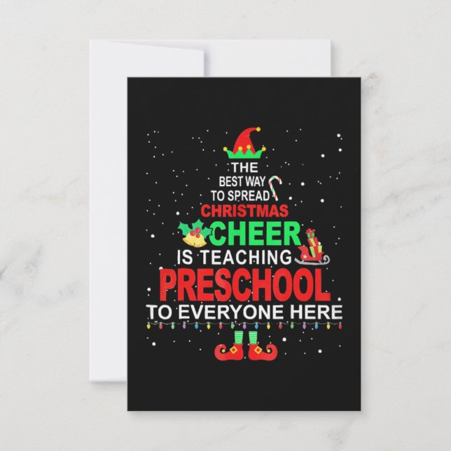 Weihnachten des Preschool-Lehrers Karte (Vorderseite)