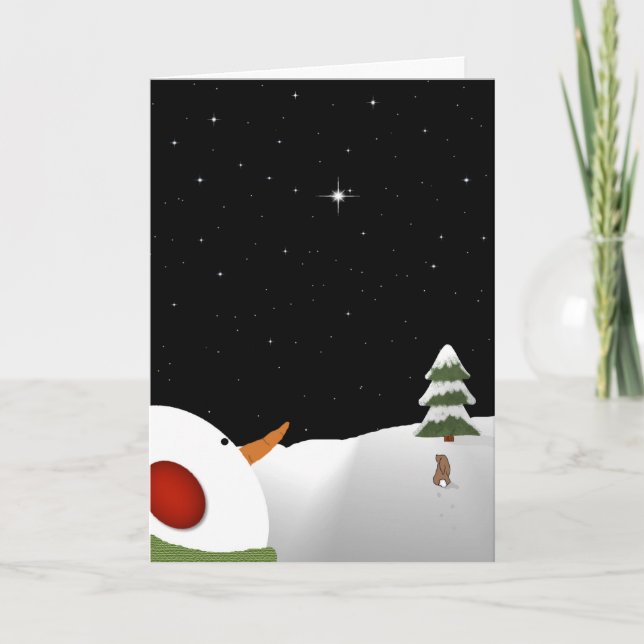 Weihnachten des Schneemanns in Erinnerungskarte (Vorderseite)