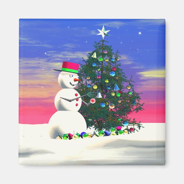 Weihnachten des Schneemans Magnet (Vorne)