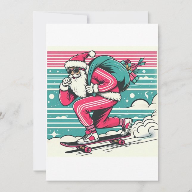 Weihnachten des Skateboardens Einladung (Vorderseite)