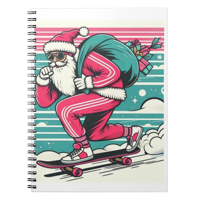 Weihnachten des Skateboardens Notizblock (Vorderseite)