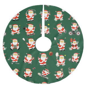 Weihnachten des Sportfans Polyester Weihnachtsbaumdecke