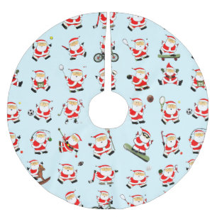 Weihnachten des Sportfans Polyester Weihnachtsbaumdecke