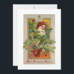 Weihnachten des Vaters mit dekorierter Tree & Star<br><div class="desc">Vintager Vater Weihnachten Pinkeln aus dekorierten Weihnachtsbaumzweigen in goldenem Rahmen mit vergoldetem Stern-Overhead und Best Christmas Wunschtext. Die Hintergrundfarbe ist anpassbar. Zurück bietet einzigartige,  benutzerdefinierte,  ergänzende Grafiken mit bearbeitbaren Textfeldern.</div>