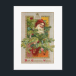 Weihnachten des Vaters mit dekorierter Tree & Star Postkarte<br><div class="desc">Vintager Vater Weihnachten Pinkeln aus dekorierten Weihnachtsbaumzweigen in goldenem Rahmen mit vergoldetem Stern-Overhead und Best Christmas Wunschtext. Die Hintergrundfarbe ist anpassbar. Zurück bietet einzigartige,  benutzerdefinierte,  ergänzende Grafiken mit bearbeitbaren Textfeldern.</div>