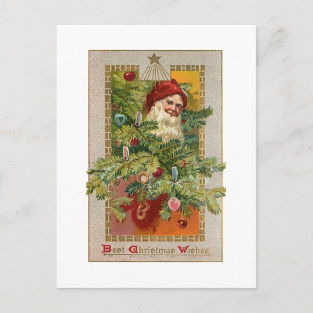 Weihnachten des Vaters mit dekorierter Tree & Star Postkarte (Vorderseite)