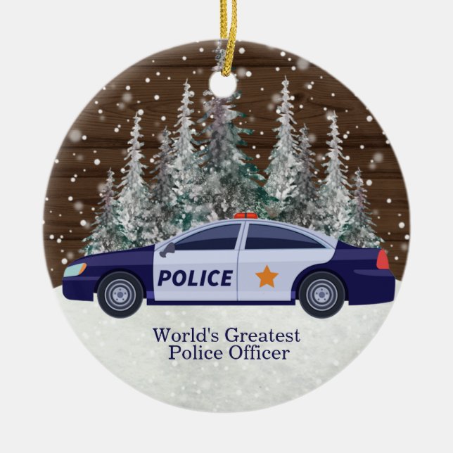 Weihnachten des weltgrößten Polizeibeamten Keramik Ornament (Vorne)