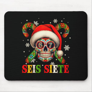 Weihnachten Dia De Los Muertos Zucker-Schädel Seis Mousepad