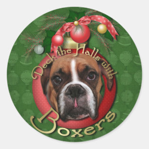 Weihnachten - Die Hallen mit Boxern erobern - Marn Runder Aufkleber