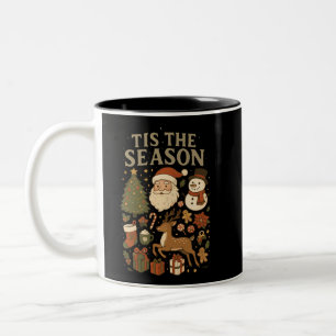 Weihnachten Die Jahreszeit Retro Santa Maria delle Zweifarbige Tasse
