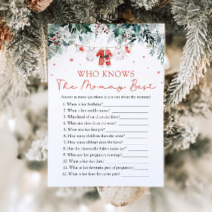 Weihnachten, die Mommy Best Baby Shower Game kenne Einladung