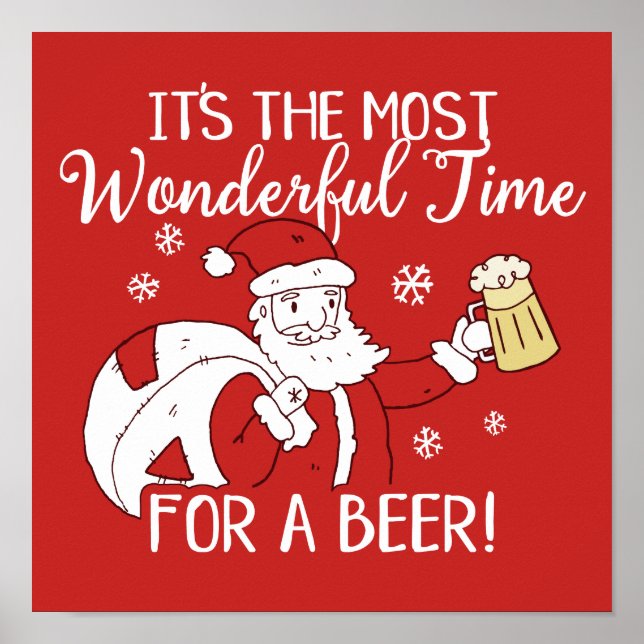 Weihnachten Die schönste Zeit für einen Bier Weihn Poster (Vorne)