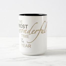 Weihnachten: "Die wunderbarste Zeit des Jahres " Zweifarbige Tasse