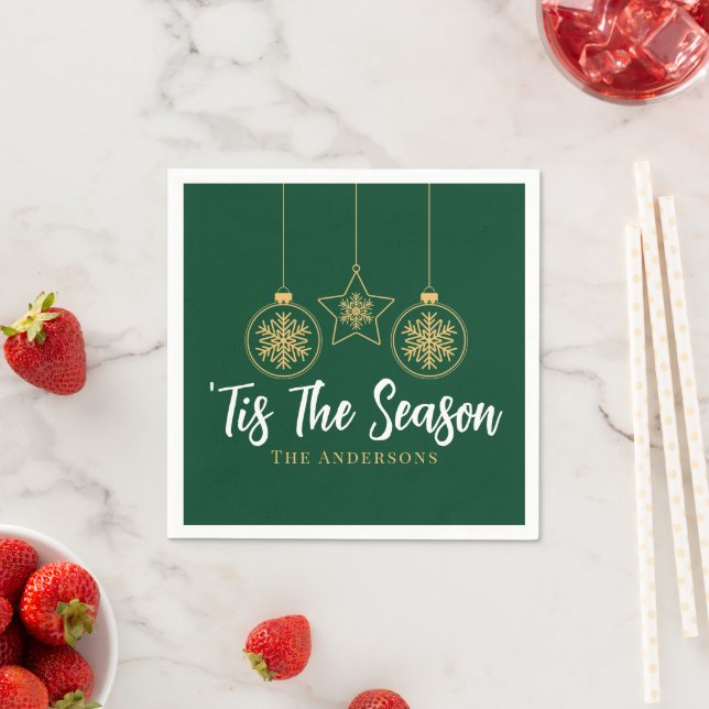 Weihnachten 'Dies ist die Jahreszeit Grün Gold, We Serviette (Beispiel)