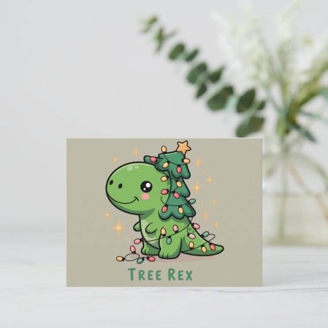 Weihnachten Dinosaur Party Funny Trex (Stehend Vorderseite)