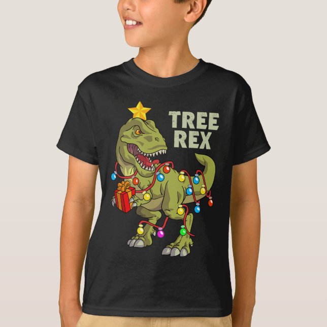 Weihnachten Dinosaurier Kinder Jungen Männer Weihn T-Shirt (Vorderseite)