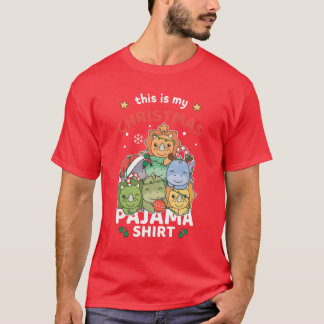 Weihnachten Dinosaurier Weihnachten Pajamas Junge T-Shirt
