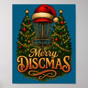 Weihnachten Disc Golf Fröhliche Scheibenweihnacht Poster