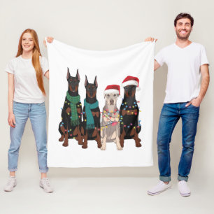Weihnachten Dobermann Liebhaber Hundemama Feiertag Fleecedecke