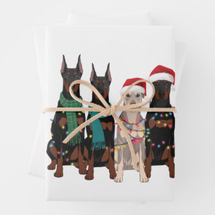 Weihnachten Dobermann Liebhaber Hundemutter Feiert Geschenkpapier Set