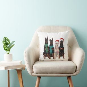 Weihnachten Dobermann Liebhaber Hundemutter Feiert Kissen