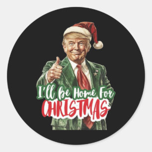 Weihnachten Donald Trump Präsident 2024 Tanzfunn Runder Aufkleber