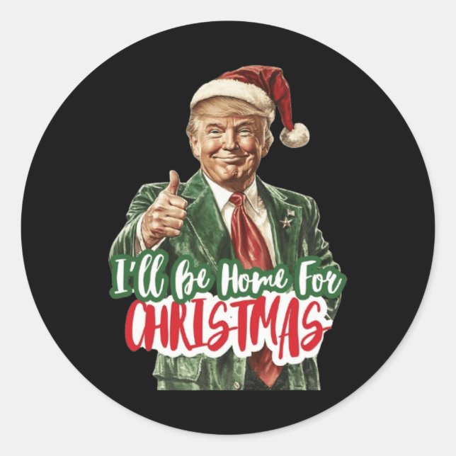 Weihnachten Donald Trump Präsident 2024 Tanzfunn Runder Aufkleber (Vorderseite)