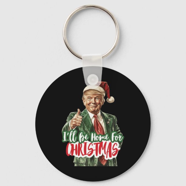 Weihnachten Donald Trump Präsident 2024 Tanzfunn Schlüsselanhänger (Vorderseite)
