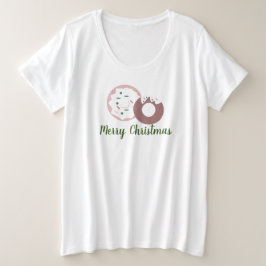 Weihnachten Donuts Mattierte Sprinkles Punkte Große Größe T-Shirt