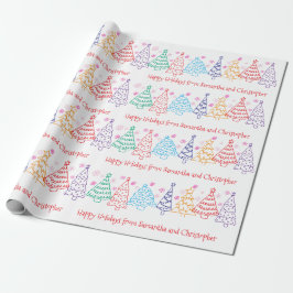 Weihnachten Doodle Moderner Minimaler Spaß Festlic Geschenkpapier