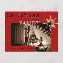 Weihnachten dreht sich alles um Familie Einladungspostkarte