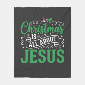 Weihnachten dreht sich um Jesus-Typografie Fleecedecke