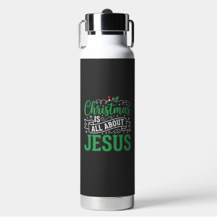 Weihnachten dreht sich um Jesus-Typografie Trinkflasche