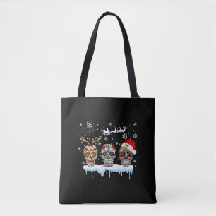 Weihnachten drei mexikanische Blume Zucker Schädel Tasche