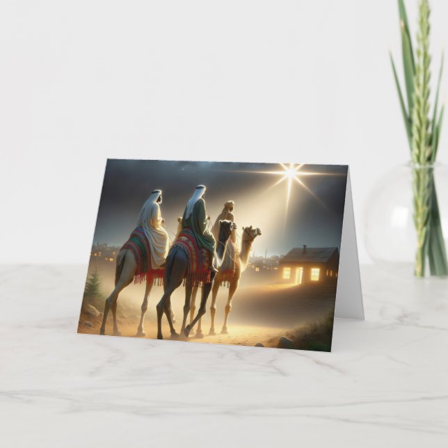 Weihnachten drei Wismen nach einem Stern Karte (Vorderseite)