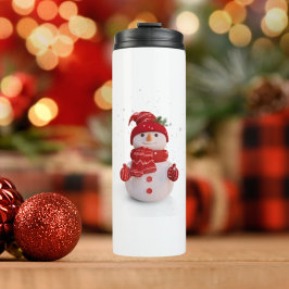 Weihnachten Dreidimensionaler Schneemann Thermosbecher
