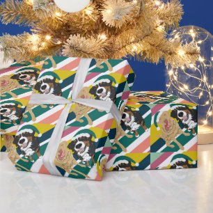 Weihnachten Dudley Labrador und Bernese Mountain D Geschenkpapier