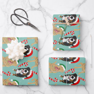 Weihnachten Dudley Labrador und Bernese Mountain D Geschenkpapier Set
