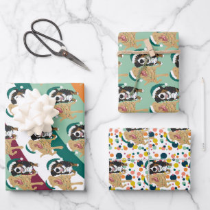 Weihnachten Dudley Labrador und Bernese Mountain D Geschenkpapier Set