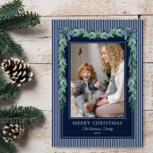Weihnachten Dunkelblaue Streifen Bogen Girlanden 1