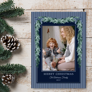 Weihnachten Dunkelblaue Streifen Bogen Girlanden 1