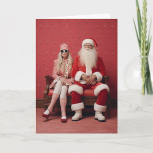 Weihnachten Duo: Weihnachtsmann und Frau Claus Einladung