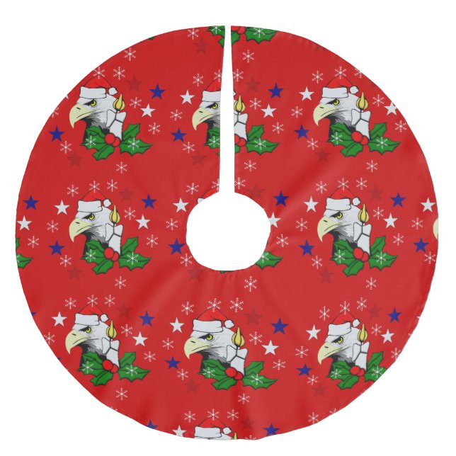 Weihnachten Eagle Polyester Weihnachtsbaumdecke (Vorderseite)