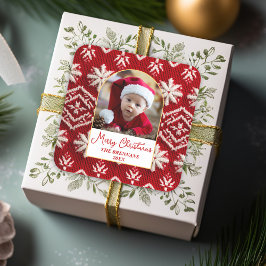 Weihnachten Ein Foto Winter Elegant Festlich Quadratischer Aufkleber