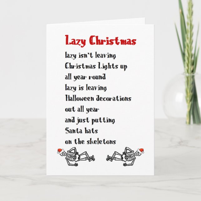 Weihnachten, ein fröhliches Weihnachtsgedicht Karte (Vorderseite)